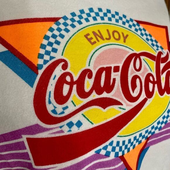 Coca Cola Slouchy Sweatshirt Cropped  Midriff Size Medium - Picture 3 of 5